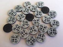 Load image into Gallery viewer, 10 20 LIGHT GREY Black Arrows Anchor Key Hole 13mm Wide Quality Beautiful Buttons Jacket Shirt Sewing Craft