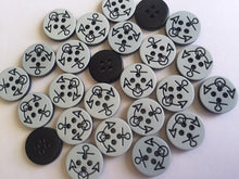 Load image into Gallery viewer, 10 20 LIGHT GREY Black Arrows Anchor Key Hole 13mm Wide Quality Beautiful Buttons Jacket Shirt Sewing Craft