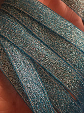 Load image into Gallery viewer, 2m BLUE Shine Trim 13mm Wide Glitter Shimmering Sheer Organza Ribbon Trimmings