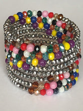 Load image into Gallery viewer, Wrist Wrap Around Beaded Bracelet Wristband Wire African Beads Spiral Bangle Charm Cuffs Green Yellow