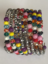 Load image into Gallery viewer, Wrist Wrap Around Beaded Bracelet Wristband Wire African Beads Spiral Bangle Charm Cuffs Green Yellow