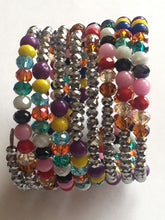 Load image into Gallery viewer, Wrist Wrap Around Beaded Bracelet Wristband Wire African Beads Spiral Bangle Charm Cuffs Green Yellow