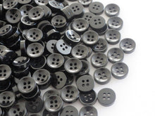 Load image into Gallery viewer, 50 100 BLACK Quality Buttons Shirt Sewing Craft 12mm Wide More Colours Also Available