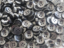 Load image into Gallery viewer, 50 100 BLACK Quality Buttons Shirt Sewing Craft 12mm Wide More Colours Also Available