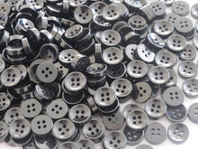 Load image into Gallery viewer, 50 100 BLACK Quality Buttons Shirt Sewing Craft 12mm Wide More Colours Also Available