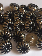 Load image into Gallery viewer, 10 20 BLACK JELLY Silver Shank Quality Buttons 13mm Wide Dresses Tops Coats Babies Blazers Shirt Sewing Craft