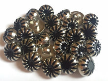 Load image into Gallery viewer, 10 20 BLACK JELLY Silver Shank Quality Buttons 13mm Wide Dresses Tops Coats Babies Blazers Shirt Sewing Craft