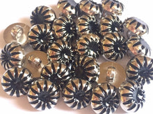 Load image into Gallery viewer, 10 20 BLACK JELLY Silver Shank Quality Buttons 13mm Wide Dresses Tops Coats Babies Blazers Shirt Sewing Craft