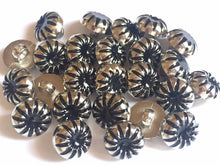 Load image into Gallery viewer, 10 20 BLACK JELLY Silver Shank Quality Buttons 13mm Wide Dresses Tops Coats Babies Blazers Shirt Sewing Craft