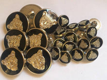Load image into Gallery viewer, 5 10 20 BIG CAT Silver Black 13mm 25mm Wide Shank Quality Buttons Jaguar Tiger Lion Cheetah Leopard Panther Puma Coats Blazers Jackets Suits