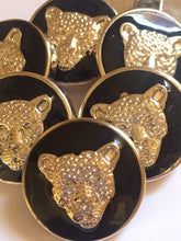 Load image into Gallery viewer, 5 10 20 BIG CAT Silver Black 13mm 25mm Wide Shank Quality Buttons Jaguar Tiger Lion Cheetah Leopard Panther Puma Coats Blazers Jackets Suits