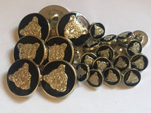 Load image into Gallery viewer, 5 10 20 BIG CAT Silver Black 13mm 25mm Wide Shank Quality Buttons Jaguar Tiger Lion Cheetah Leopard Panther Puma Coats Blazers Jackets Suits
