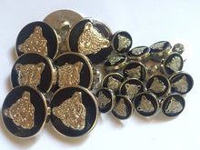 Load image into Gallery viewer, 5 10 20 BIG CAT Silver Black 13mm 25mm Wide Shank Quality Buttons Jaguar Tiger Lion Cheetah Leopard Panther Puma Coats Blazers Jackets Suits