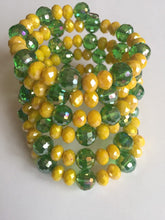 Load image into Gallery viewer, Wrist Wrap Around Beaded Bracelet Wristband Wire African Beads Spiral Bangle Charm Cuffs Green Yellow
