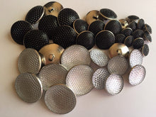 Load image into Gallery viewer, 5 10 20 Silver Shank Water Bubbles Dot Glass 13mm 21mm 26mm 31mm Wide Quality Buttons Shine Dresses Tops Coats Blazers Shirt Sewing Craft