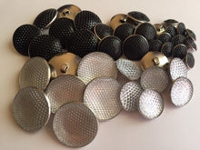 Load image into Gallery viewer, 5 10 20 Silver Shank Water Bubbles Dot Glass 13mm 21mm 26mm 31mm Wide Quality Buttons Shine Dresses Tops Coats Blazers Shirt Sewing Craft