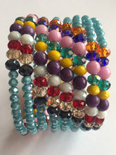 Load image into Gallery viewer, Wrist Wrap Around Beaded Bracelet Wristband Wire African Beads Spiral Bangle Charm Cuffs Green Yellow
