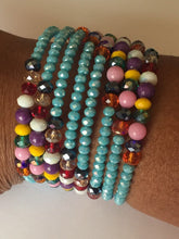 Load image into Gallery viewer, Wrist Wrap Around Beaded Bracelet Wristband Wire African Beads Spiral Bangle Charm Cuffs Green Yellow