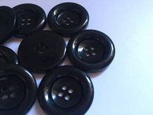 Load image into Gallery viewer, 10 BLACK 28mm Beautiful Buttons for Sewing Craft Cards Coat Shirt Jacket