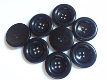 Load image into Gallery viewer, 10 BLACK 28mm Beautiful Buttons for Sewing Craft Cards Coat Shirt Jacket
