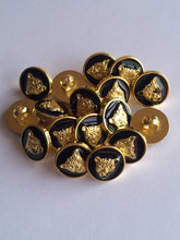 Load image into Gallery viewer, 5 10 20 BIG CAT Gold Black 13mm Wide Shank Quality Buttons Jaguar Tiger Lion Cheetah Leopard Panther Puma Coats Blazers Jackets Suits