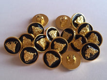 Load image into Gallery viewer, 5 10 20 BIG CAT Gold Black 13mm Wide Shank Quality Buttons Jaguar Tiger Lion Cheetah Leopard Panther Puma Coats Blazers Jackets Suits