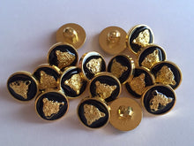 Load image into Gallery viewer, 5 10 20 BIG CAT Gold Black 13mm Wide Shank Quality Buttons Jaguar Tiger Lion Cheetah Leopard Panther Puma Coats Blazers Jackets Suits