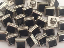 Load image into Gallery viewer, 10 Black Square Shank Quality Buttons 10mm Wide Dresses Tops Coats Babies Blazers Shirt Sewing Craft