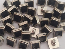 Load image into Gallery viewer, 10 Black Square Shank Quality Buttons 10mm Wide Dresses Tops Coats Babies Blazers Shirt Sewing Craft