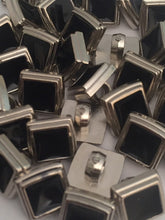 Load image into Gallery viewer, 10 Black Square Shank Quality Buttons 10mm Wide Dresses Tops Coats Babies Blazers Shirt Sewing Craft