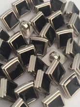 Load image into Gallery viewer, 10 Black Square Shank Quality Buttons 10mm Wide Dresses Tops Coats Babies Blazers Shirt Sewing Craft