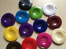 Load image into Gallery viewer, 1pc Stripes Across Plastic Buttons 39mm for Sewing Craft Jacket Shirt Skirt Trousers Coat Many Colours