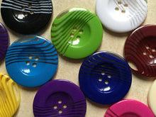Load image into Gallery viewer, 1pc Stripes Across Plastic Buttons 39mm for Sewing Craft Jacket Shirt Skirt Trousers Coat Many Colours