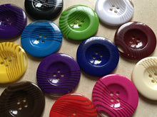 Load image into Gallery viewer, 1pc Stripes Across Plastic Buttons 39mm for Sewing Craft Jacket Shirt Skirt Trousers Coat Many Colours