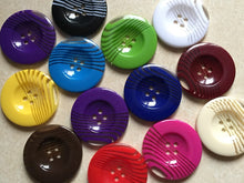 Load image into Gallery viewer, 1pc Stripes Across Plastic Buttons 39mm for Sewing Craft Jacket Shirt Skirt Trousers Coat Many Colours