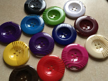 Load image into Gallery viewer, 1pc Stripes Across Plastic Buttons 39mm for Sewing Craft Jacket Shirt Skirt Trousers Coat Many Colours