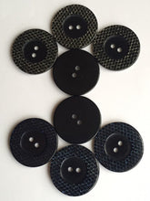 Load image into Gallery viewer, 2pcs 3pcs BLACK NAVY Shine Bling Glitter Buttons 38mm Wide Sewing Craft Jacket Shirt Skirt Trousers Coat Many Colours