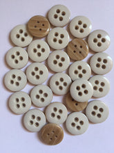 Load image into Gallery viewer, 10 20 40 WHITE 16mm Wide Quality Beautiful Buttons Jacket Shirt Sewing Craft 4 Holes