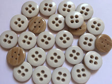 Load image into Gallery viewer, 10 20 40 WHITE 16mm Wide Quality Beautiful Buttons Jacket Shirt Sewing Craft 4 Holes