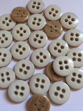 Load image into Gallery viewer, 10 20 40 WHITE 16mm Wide Quality Beautiful Buttons Jacket Shirt Sewing Craft 4 Holes