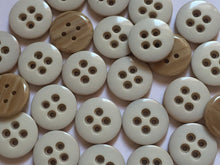 Load image into Gallery viewer, 10 20 40 WHITE 16mm Wide Quality Beautiful Buttons Jacket Shirt Sewing Craft 4 Holes