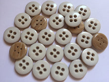 Load image into Gallery viewer, 10 20 40 WHITE 16mm Wide Quality Beautiful Buttons Jacket Shirt Sewing Craft 4 Holes
