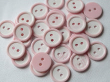 Load image into Gallery viewer, 10 20 40 BABY PINK WHITE Quality Buttons Shirt Sewing Craft 16mm wide
