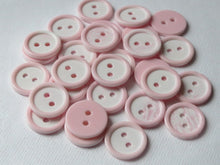 Load image into Gallery viewer, 10 20 40 BABY PINK WHITE Quality Buttons Shirt Sewing Craft 16mm wide
