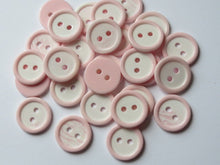 Load image into Gallery viewer, 10 20 40 BABY PINK WHITE Quality Buttons Shirt Sewing Craft 16mm wide