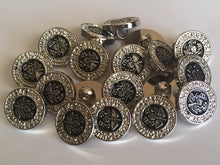 Load image into Gallery viewer, 10 Silver Black Shank Quality Buttons 15mm Wide Dresses Tops Coats Babies Blazers Shirt Sewing Craft