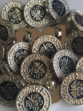 Load image into Gallery viewer, 10 Silver Black Shank Quality Buttons 15mm Wide Dresses Tops Coats Babies Blazers Shirt Sewing Craft