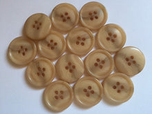 Load image into Gallery viewer, 10 20 40 LIGHT BROWN 20mm Wide Quality Beautiful Buttons Jacket Shirt Sewing Craft 4 Holes