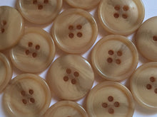 Load image into Gallery viewer, 10 20 40 LIGHT BROWN 20mm Wide Quality Beautiful Buttons Jacket Shirt Sewing Craft 4 Holes