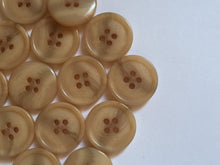 Load image into Gallery viewer, 10 20 40 LIGHT BROWN 20mm Wide Quality Beautiful Buttons Jacket Shirt Sewing Craft 4 Holes